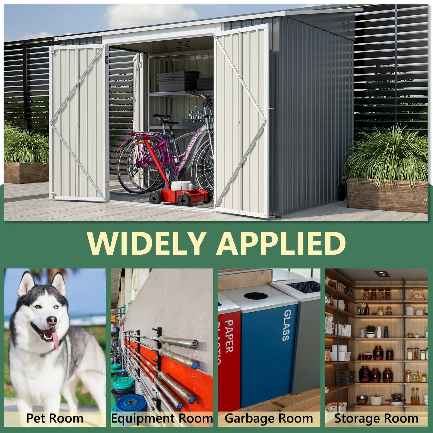LZBEITEM 6 x 8 FT Metal Outdoor Storage Shed,