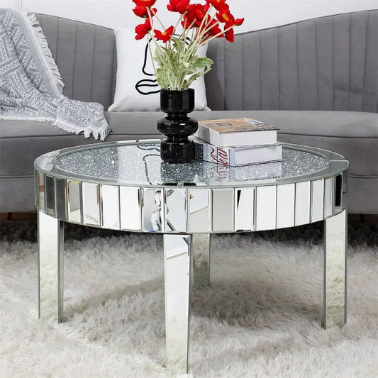 Crushed Crystal Mirrored Coffee Table 60cm