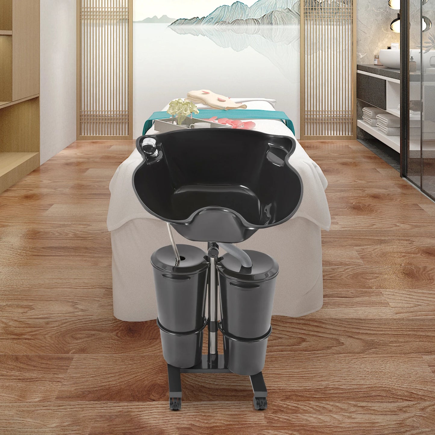 Mobile Hair Wash Basin Height Adjustable