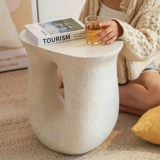 Creative U-Shaped Geometric End Table - Lightweight, Artistic Coffee Table & Nightstand, Stand-Out Bedroom Decor Accent Piece