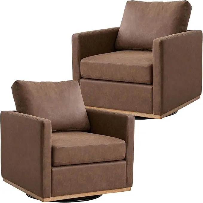 Swivel Accent Chair Set of 2, 360 Degree Square S