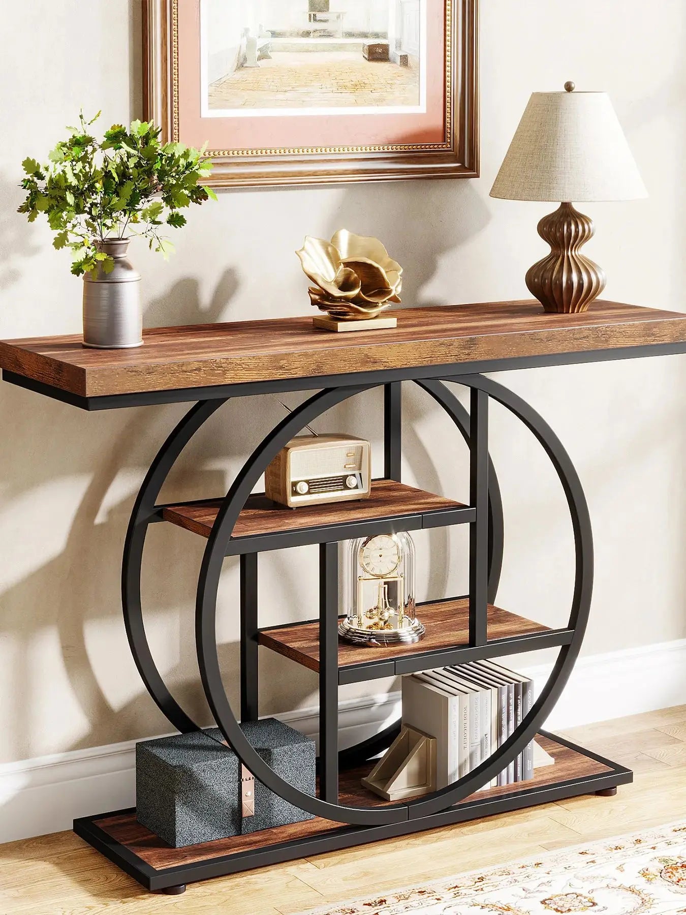 Console Table, 4-Tier Entryway Table,