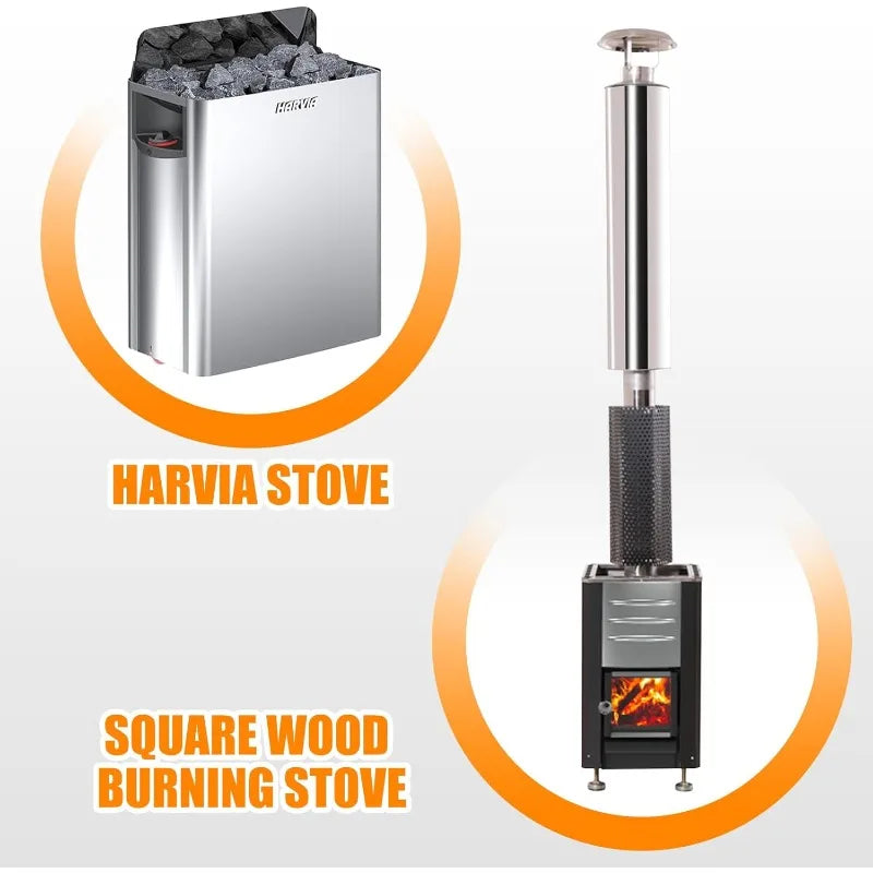 Steam Sauna 4-10 Person with Red Light Therapy,