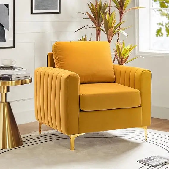 Velvet Accent Club Chair, Modern Velvet Armchair