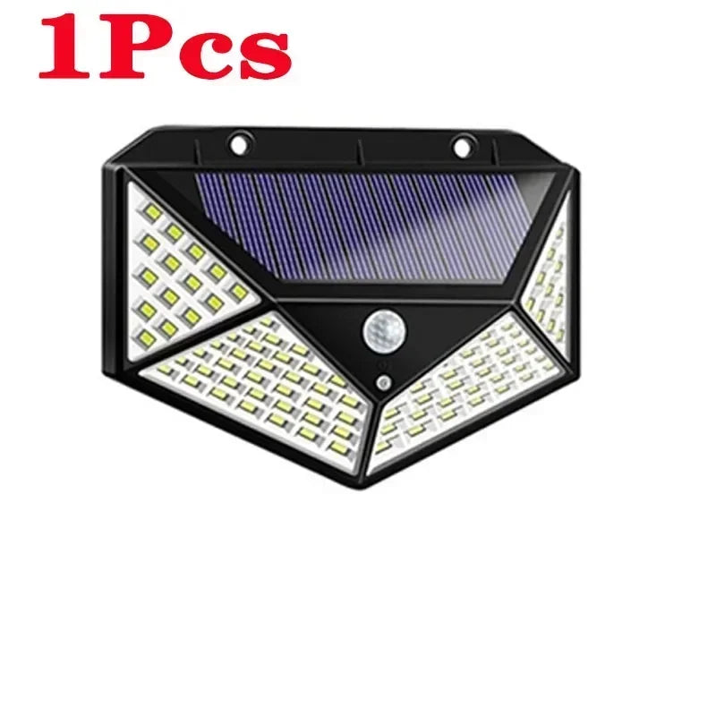 1/2/4Pcs 100 LED Solar Wall Lights Outdoor Solar