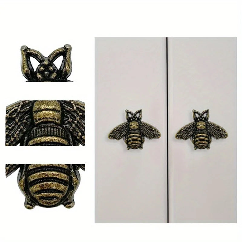 4Pcs Retro Bee Cabinet Pulls