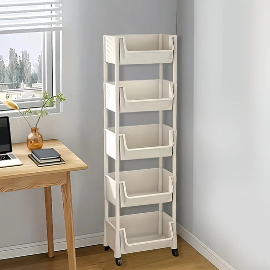 5-layers With wheels storage shelves，