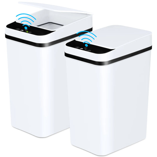 2 Pack 12L Bathroom Automatic Trash Cans Touchless