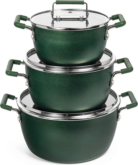 Green Pots and Pans Set Nonstick,