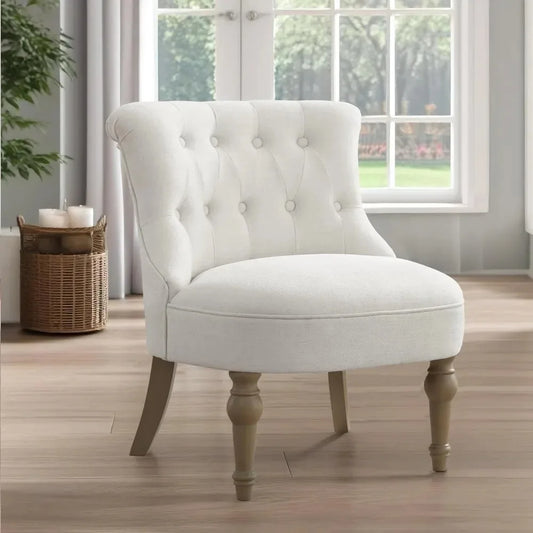 Armless Accent Chair Comfy Tufted Upholstered Chair n