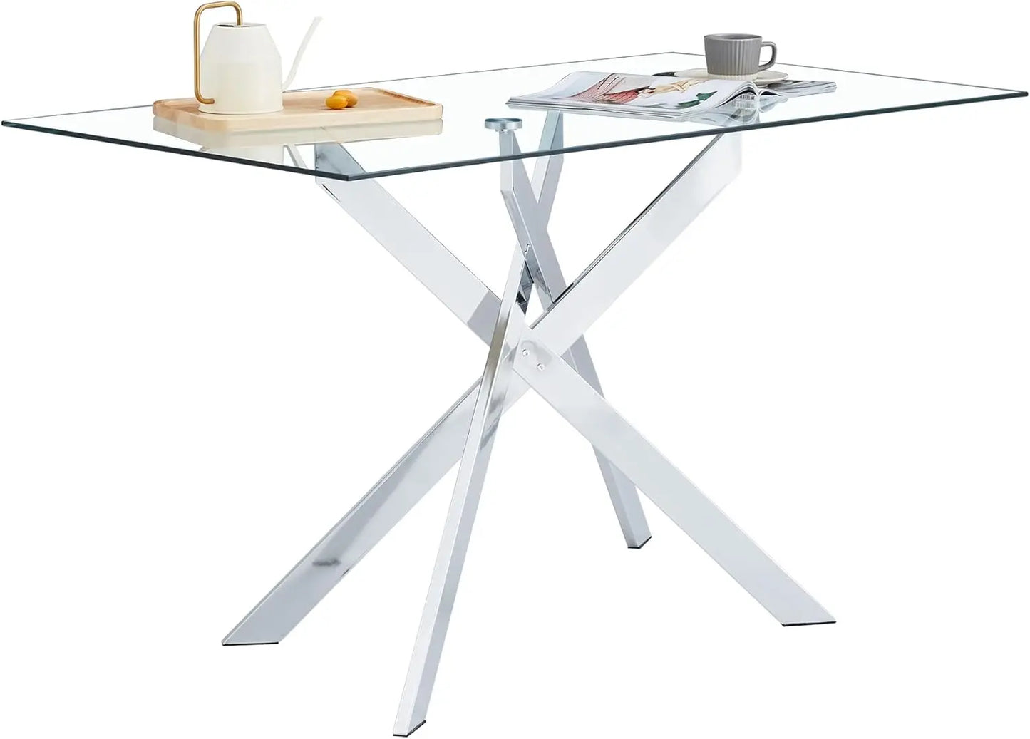 Glass Dining Table for 4 People,