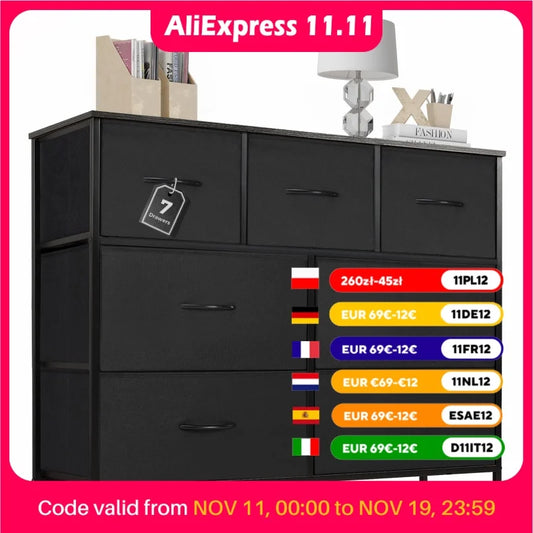 JHK Desser For Bedroom With 7 Fabric Drawers Organizer