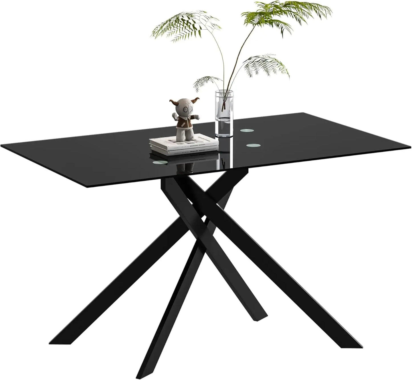 Glass Dining Table for 4 People,
