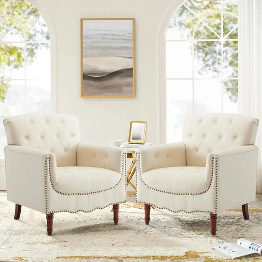 PU Leather Accent Chair Set of 2, Modern Living Room