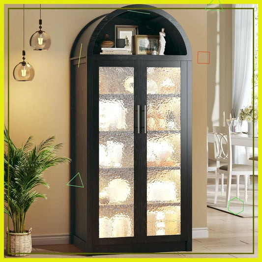 71" Tall Arched Cabinet with Lights,