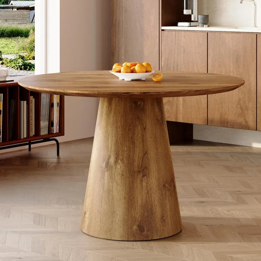Round Dining Table 45'' | Wood Dining Room Table for 4-6 |