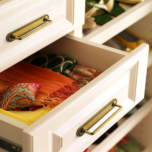 Goo-Ki Antique Brass Cabinet Pulls, Retro Drawer Pulls Casual Luxury Solid Zinc Cabinet Hardware for Drawer,Cupboard, Wardrobe