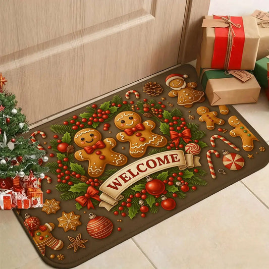Christmas Gingerbread Man Welcome Doormat 1/2/3pcs