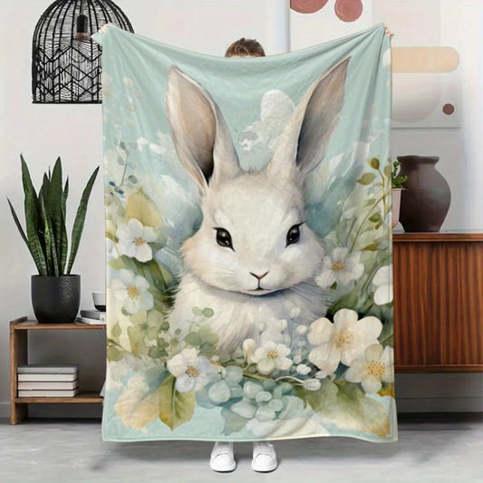 Merry Easter design flannel blanket—